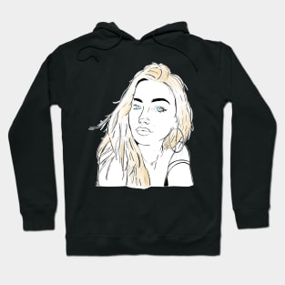 Beautiful girl looking at you - Blonde Black Hoodie